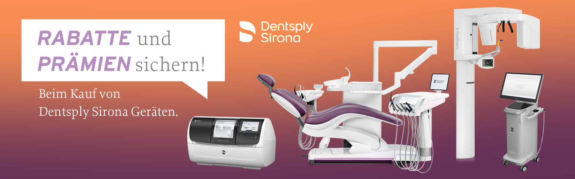 Sichern Sie sich Rabatte beim Kauf von Dentsply Sirona Geräten Rabatte sichern beim Kauf von Dentsply Sirona Geräten